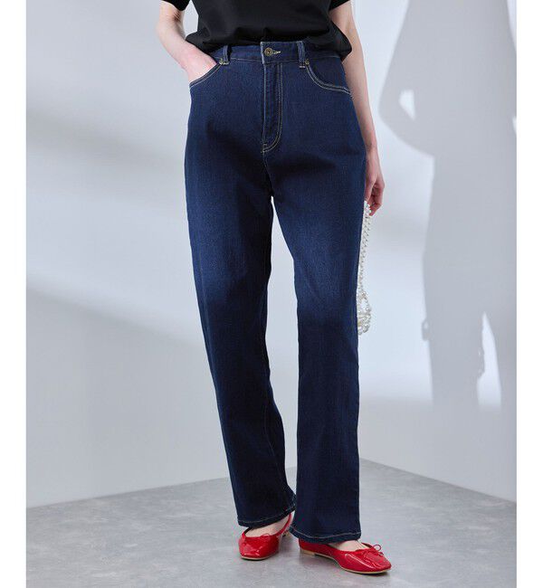 Rope&rsquo;Picnic「【ウエスト革命デニム】ウエストシェイプストレートデニムパンツ」|デニム|コンメイン