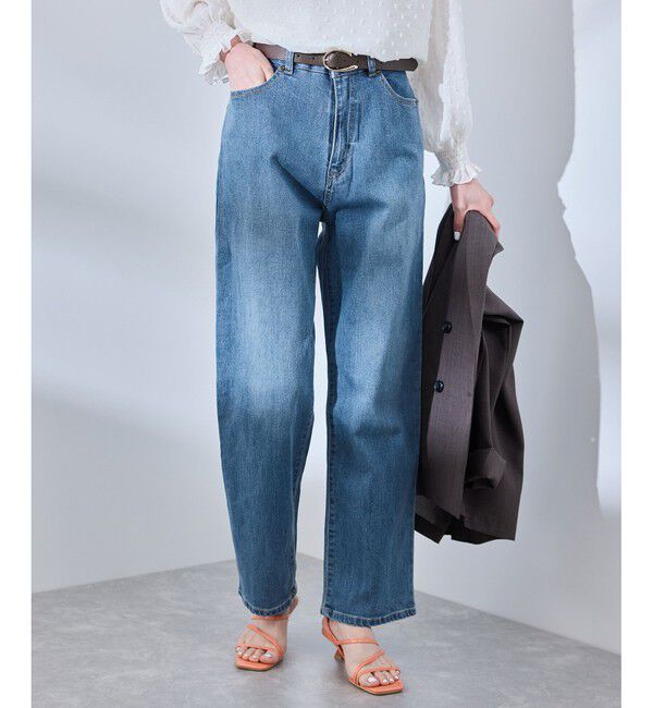 Rope&rsquo;Picnic「【ウエスト革命デニム】ウエストシェイプストレートデニムパンツ」|デニム|