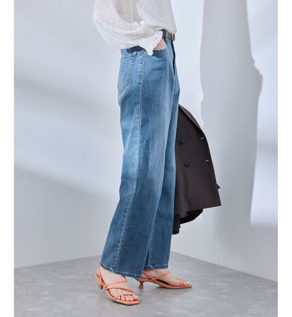 Rope&rsquo;Picnic「【ウエスト革命デニム】ウエストシェイプストレートデニムパンツ」|デニム|