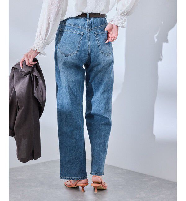 Rope&rsquo;Picnic「【ウエスト革命デニム】ウエストシェイプストレートデニムパンツ」|デニム|