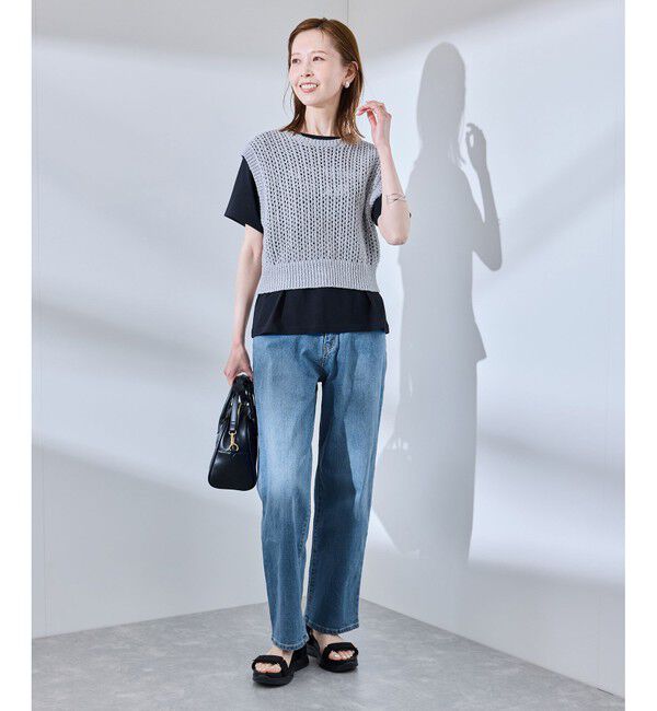 Rope&rsquo;Picnic「【ウエスト革命デニム】ウエストシェイプストレートデニムパンツ」|デニム|