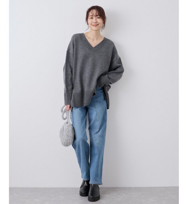 Rope&rsquo;Picnic「【ウエスト革命デニム】ウエストシェイプストレートデニムパンツ」|デニム|