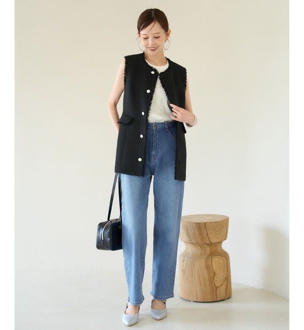 Rope&rsquo;Picnic「【ウエスト革命デニム】ウエストシェイプストレートデニムパンツ」|デニム|