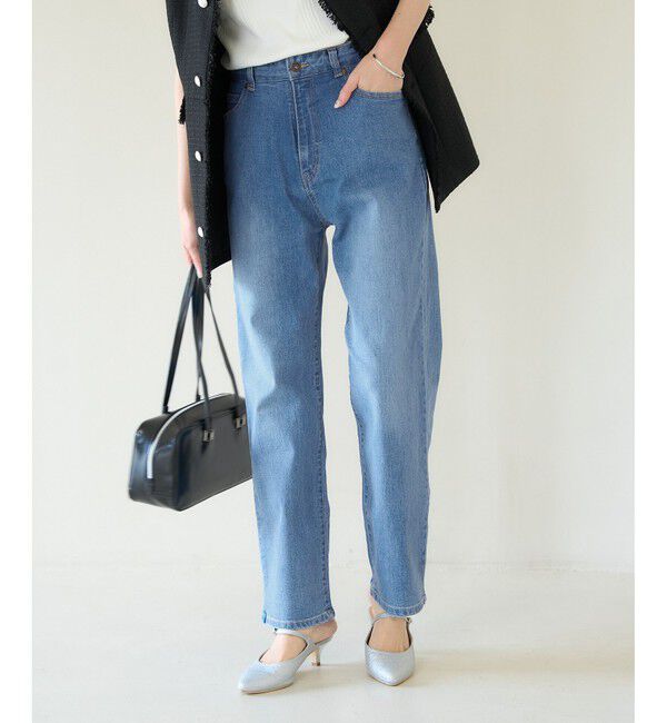 Rope&rsquo;Picnic「【ウエスト革命デニム】ウエストシェイプストレートデニムパンツ」|デニム|