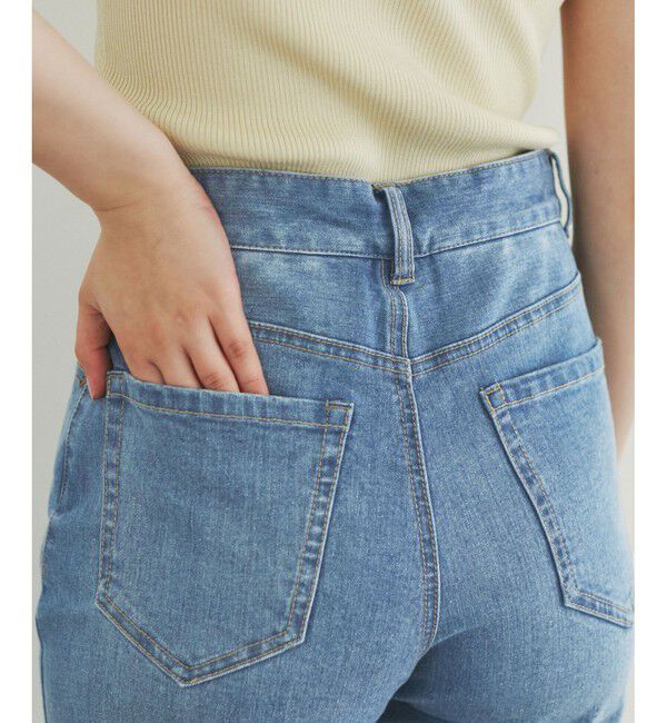 Rope&rsquo;Picnic「【ウエスト革命デニム】ウエストシェイプストレートデニムパンツ」|デニム|