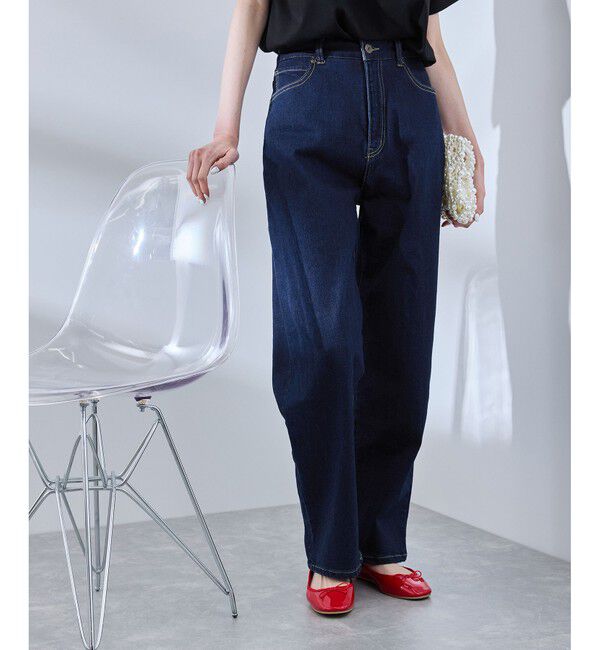 Rope&rsquo;Picnic「【ウエスト革命デニム】ウエストシェイプストレートデニムパンツ」|デニム|