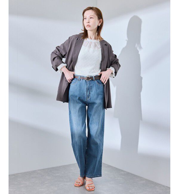 Rope&rsquo;Picnic「【ウエスト革命デニム】ウエストシェイプストレートデニムパンツ」|デニム|