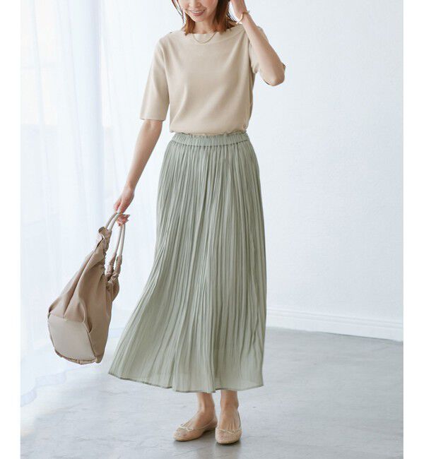 Rope&rsquo;Picnic「【UVカット・接触冷感・イージーケア】八方映えニット ボートネックニットプルオーバー」|ニット・セーター|