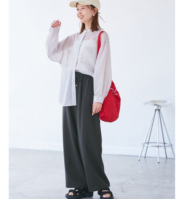 Rope&rsquo;Picnic「【吸水速乾・防シワ】エフォートレスリラックスイージーワイドパンツ」|チノ|