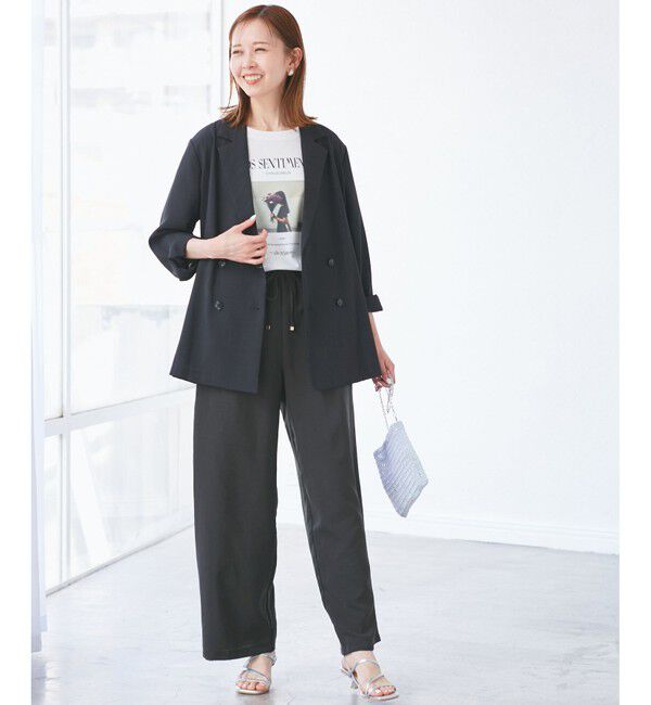 Rope&rsquo;Picnic「【吸水速乾・防シワ】エフォートレスリラックスイージーワイドパンツ」|チノ|