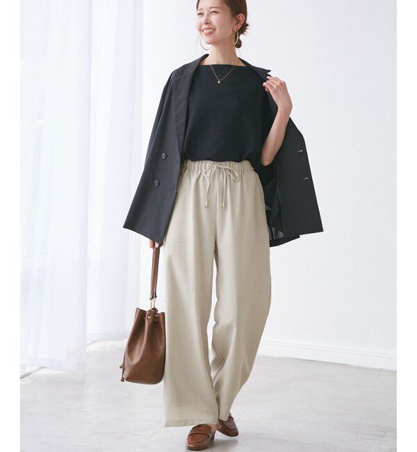 Rope&rsquo;Picnic「【吸水速乾・防シワ】エフォートレスリラックスイージーワイドパンツ」|チノ|