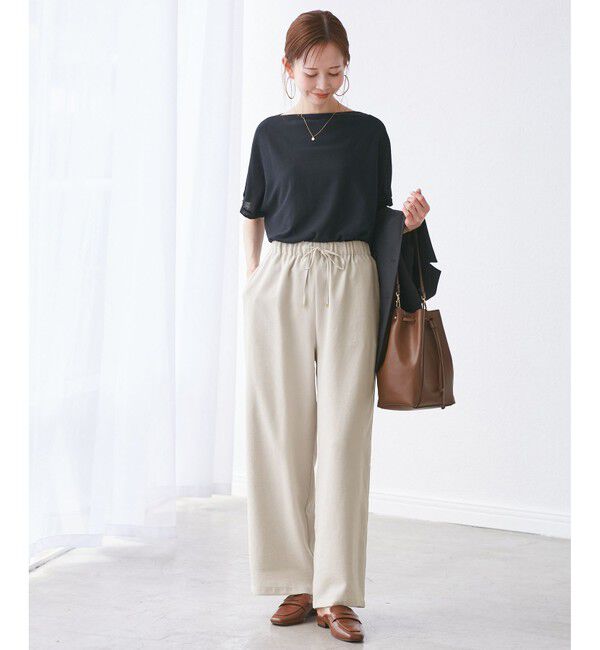 Rope&rsquo;Picnic「【吸水速乾・防シワ】エフォートレスリラックスイージーワイドパンツ」|チノ|