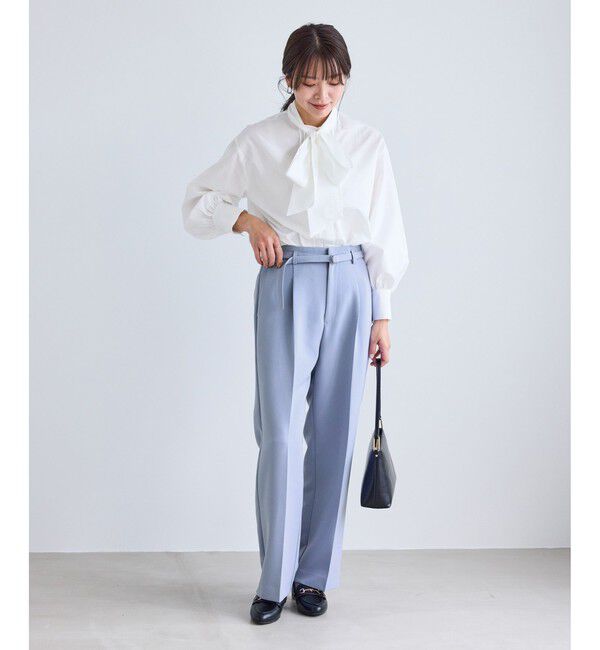 Rope&rsquo;Picnic「【WEB限定カラー】360&deg;ウルトラストレッチ ワイドパンツ/花粉ガード・セットアップ対応」|チノ|