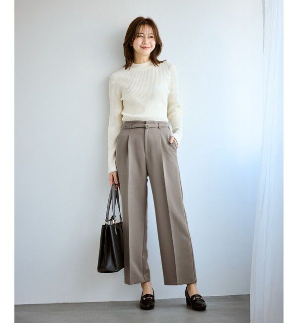 Rope&rsquo;Picnic「【WEB限定カラー】360&deg;ウルトラストレッチ ワイドパンツ/花粉ガード・セットアップ対応」|チノ|