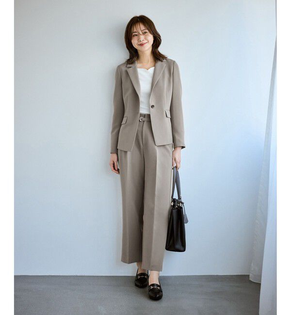 Rope&rsquo;Picnic「【WEB限定カラー】360&deg;ウルトラストレッチ ワイドパンツ/花粉ガード・セットアップ対応」|チノ|