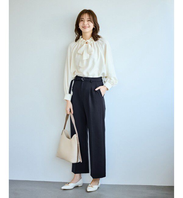 Rope&rsquo;Picnic「【WEB限定カラー】360&deg;ウルトラストレッチ ワイドパンツ/花粉ガード・セットアップ対応」|チノ|