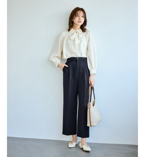 Rope&rsquo;Picnic「【WEB限定カラー】360&deg;ウルトラストレッチ ワイドパンツ/花粉ガード・セットアップ対応」|チノ|