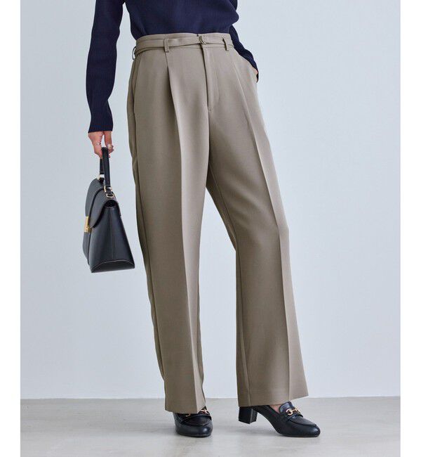 Rope&rsquo;Picnic「【WEB限定カラー】360&deg;ウルトラストレッチ ワイドパンツ/花粉ガード・セットアップ対応」|チノ|