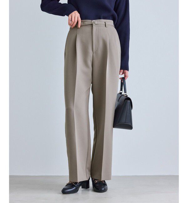 Rope&rsquo;Picnic「【WEB限定カラー】360&deg;ウルトラストレッチ ワイドパンツ/花粉ガード・セットアップ対応」|チノ|ベージュ系(28)