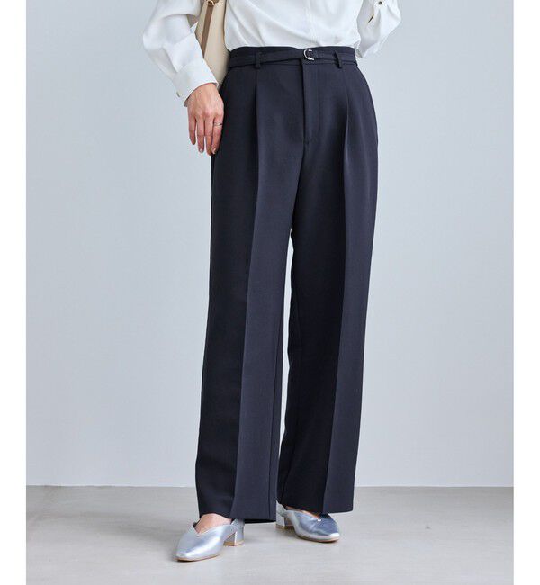 Rope&rsquo;Picnic「【WEB限定カラー】360&deg;ウルトラストレッチ ワイドパンツ/花粉ガード・セットアップ対応」|チノ|ネイビー(40)