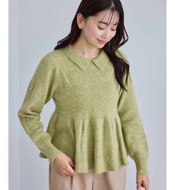 Rope&rsquo;Picnic「アンゴラ混ペプラムニット」|ニット・セーター|キミドリ(34)