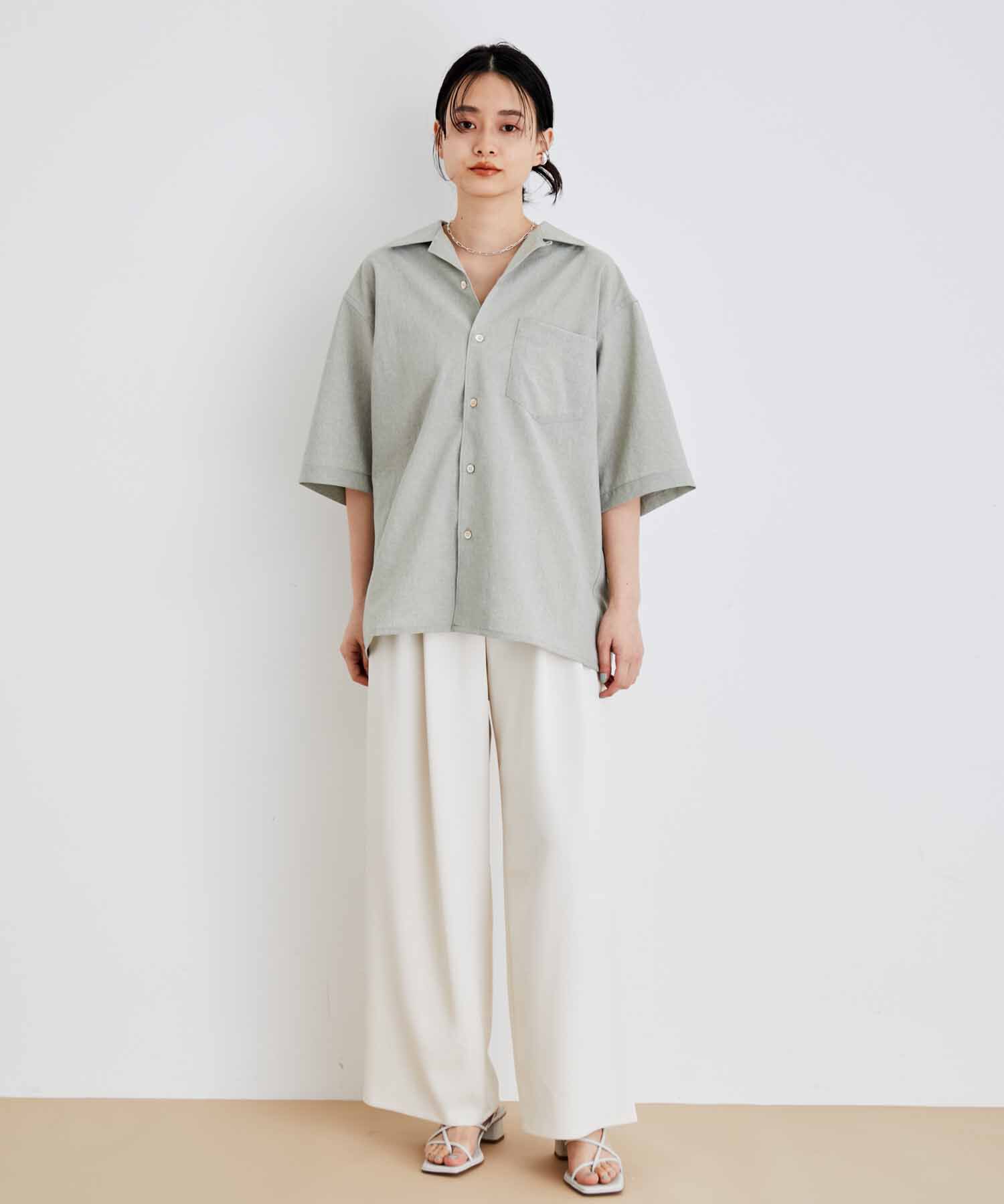 ADAM ET ROPE'「オーバーサイズ オープンカラーシャツ/開襟/イージーケア/吸水速乾」|シャツ・ブラウス|