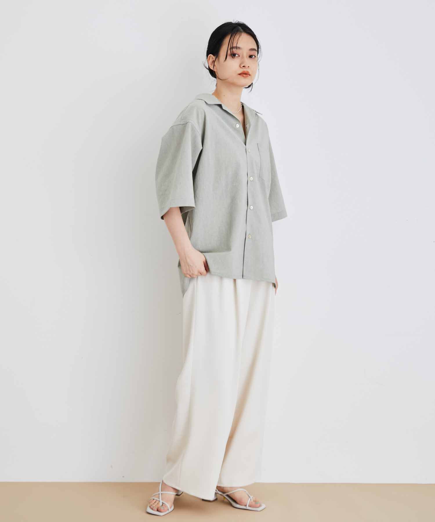 ADAM ET ROPE'「オーバーサイズ オープンカラーシャツ/開襟/イージーケア/吸水速乾」|シャツ・ブラウス|