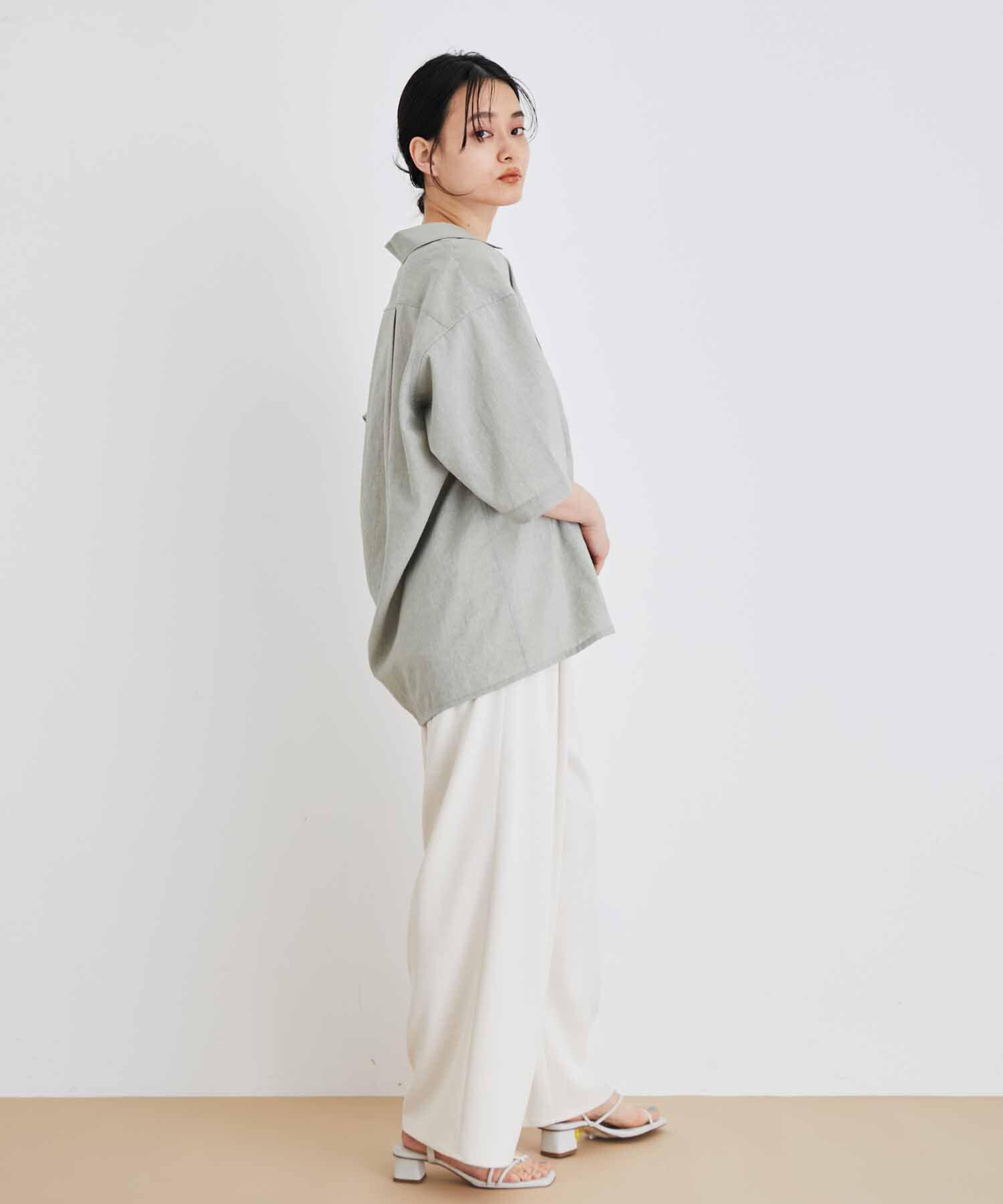 ADAM ET ROPE'「オーバーサイズ オープンカラーシャツ/開襟/イージーケア/吸水速乾」|シャツ・ブラウス|