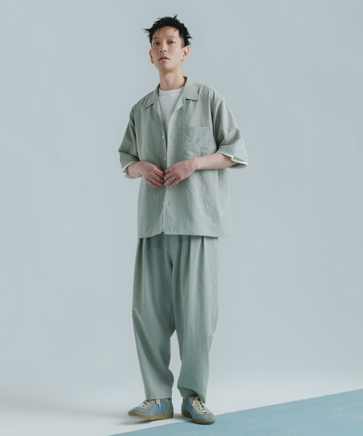 ADAM ET ROPE'「オーバーサイズ オープンカラーシャツ/開襟/イージーケア/吸水速乾」|シャツ・ブラウス|