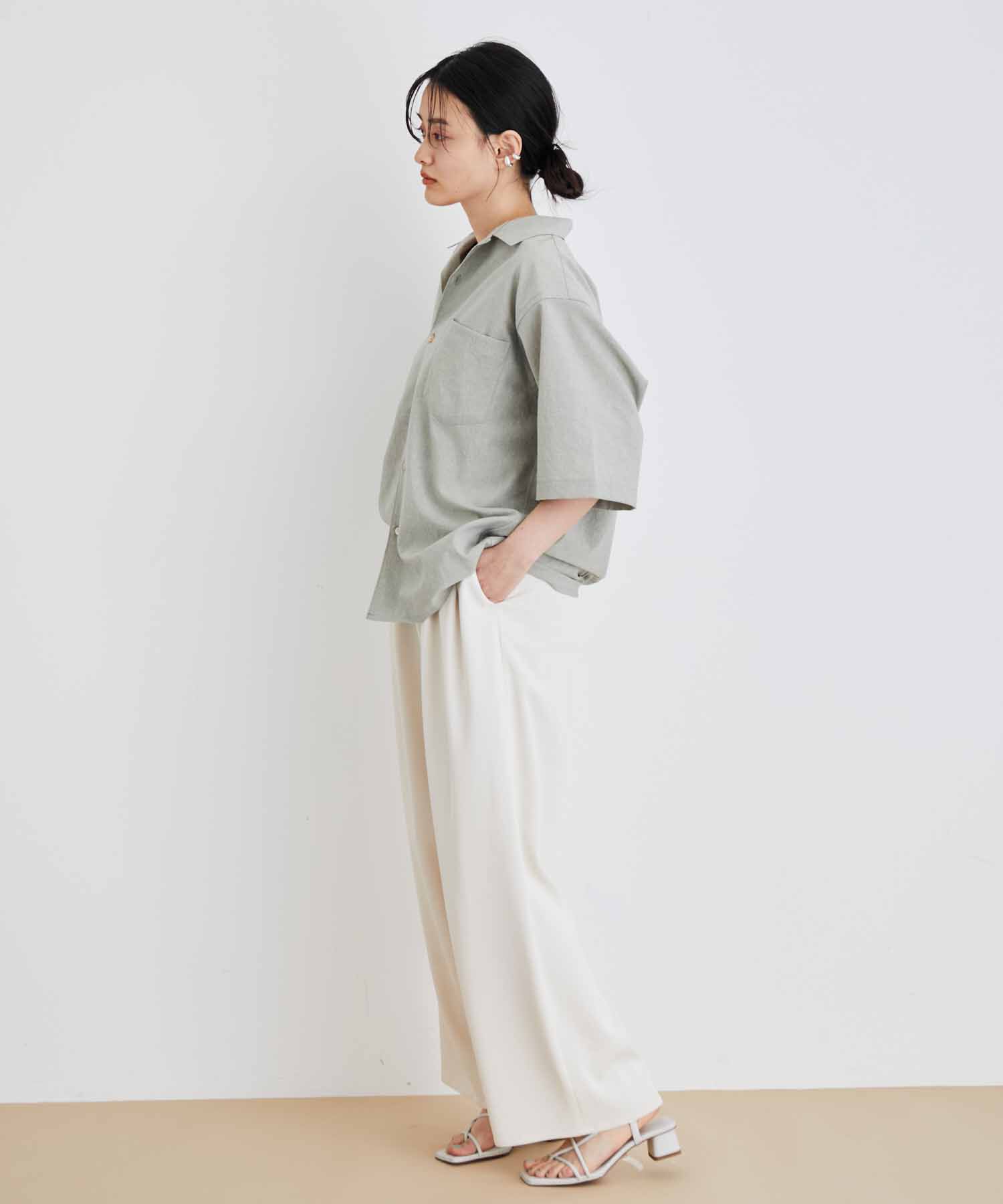 ADAM ET ROPE'「オーバーサイズ オープンカラーシャツ/開襟/イージーケア/吸水速乾」|シャツ・ブラウス|