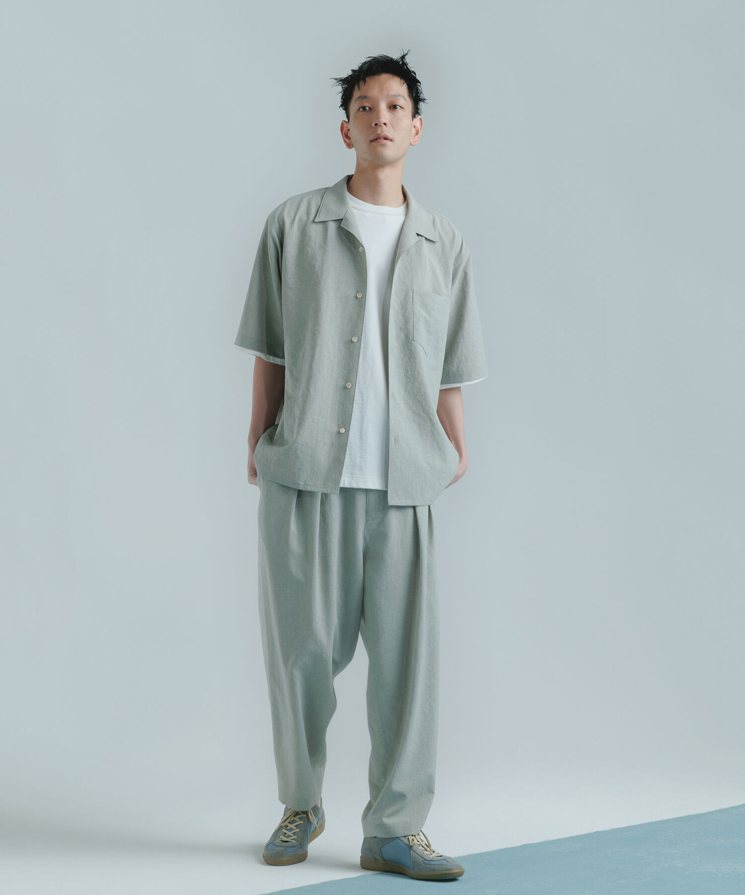 ADAM ET ROPE'「オーバーサイズ オープンカラーシャツ/開襟/イージーケア/吸水速乾」|シャツ・ブラウス|