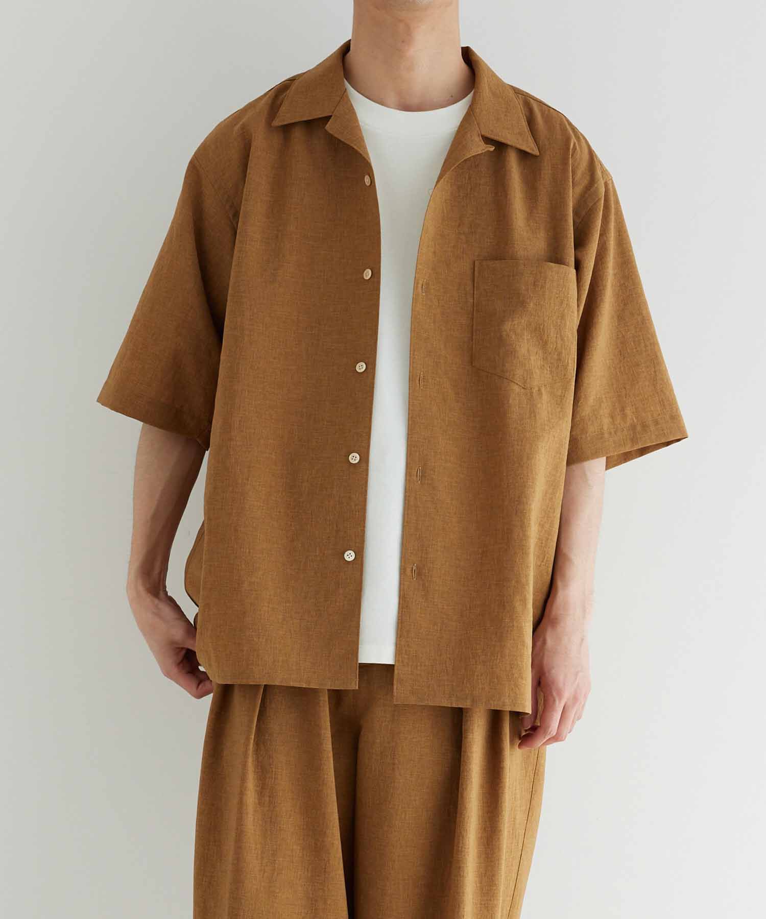 ADAM ET ROPE'「オーバーサイズ オープンカラーシャツ/開襟/イージーケア/吸水速乾」|シャツ・ブラウス|キャメル系(26)