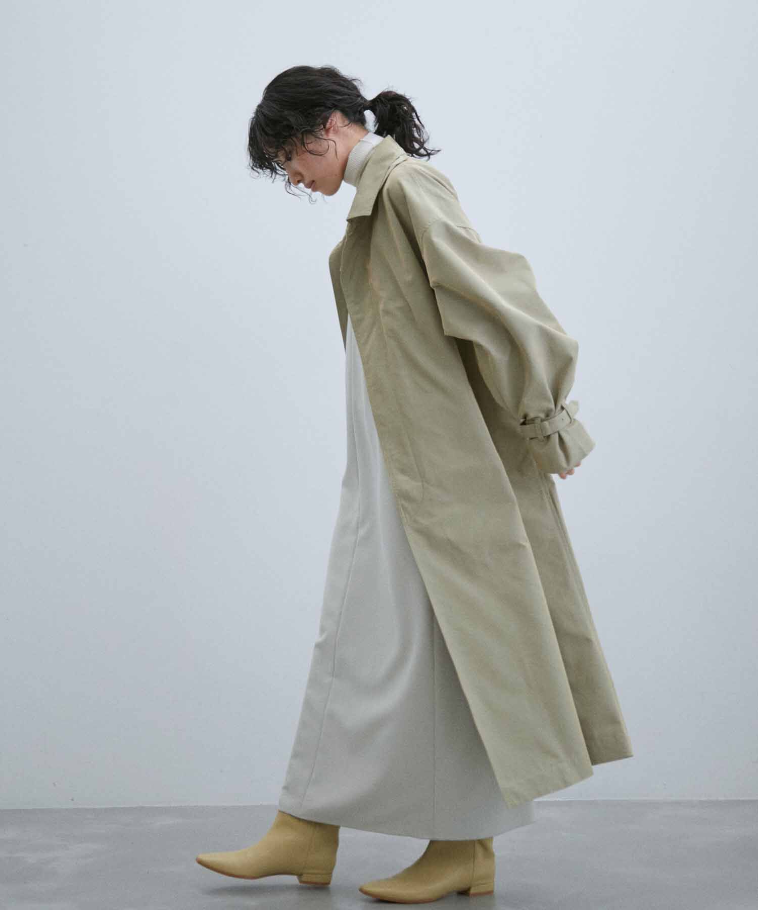 ADAM ET ROPE'「【WEB限定】玉虫色 ボリュームスリーブ バルマカーン ロング ステンカラーコート / ユニセックス」|ステンカラーコート|