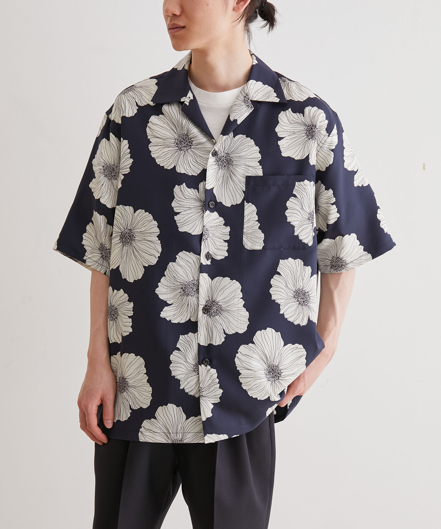 ADAM ET ROPE'「アソート プリント オーバーサイズ オープンカラー シャツ / セットアップ対応」|シャツ・ブラウス|