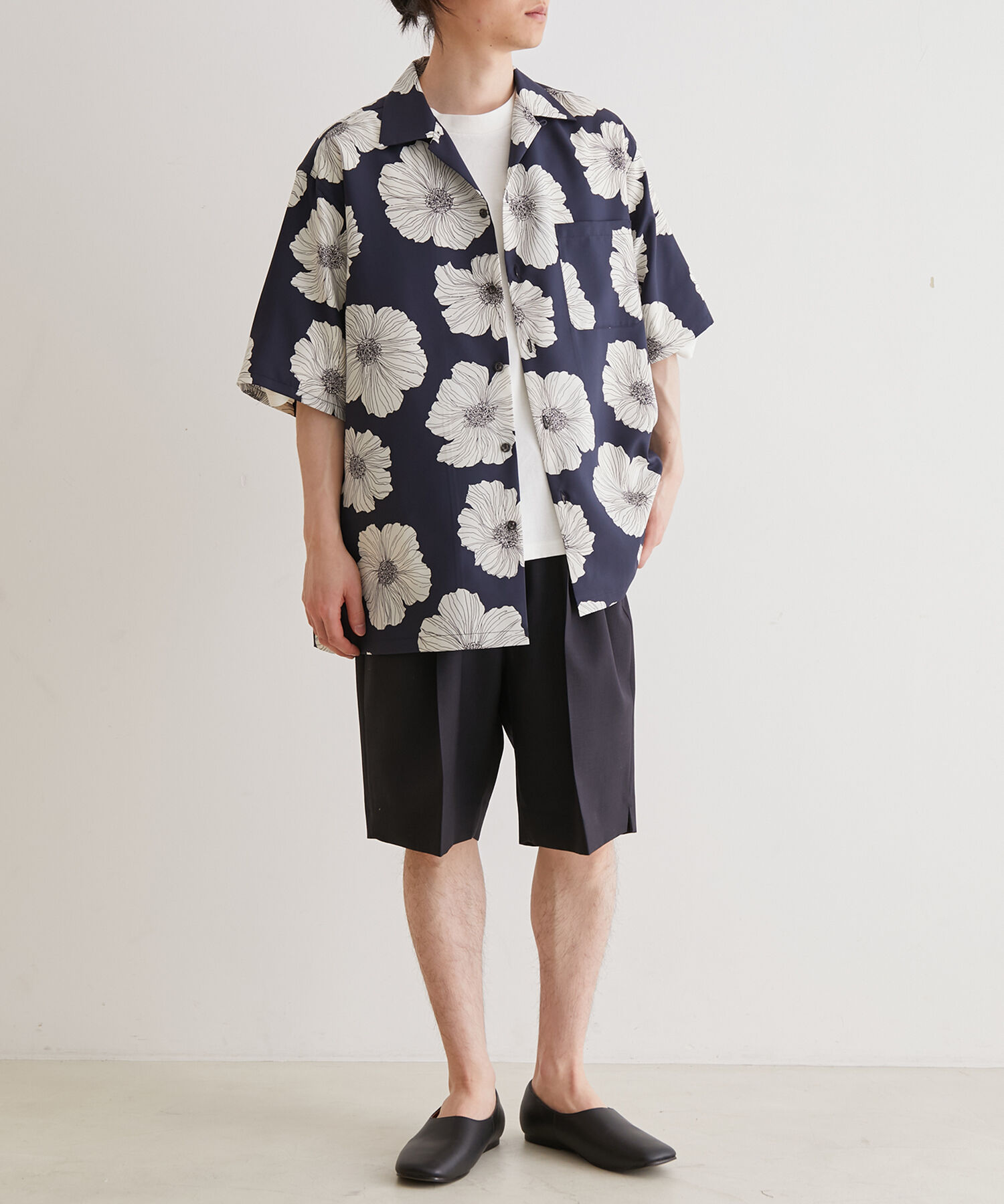 ADAM ET ROPE'「アソート プリント オーバーサイズ オープンカラー シャツ / セットアップ対応」|シャツ・ブラウス|