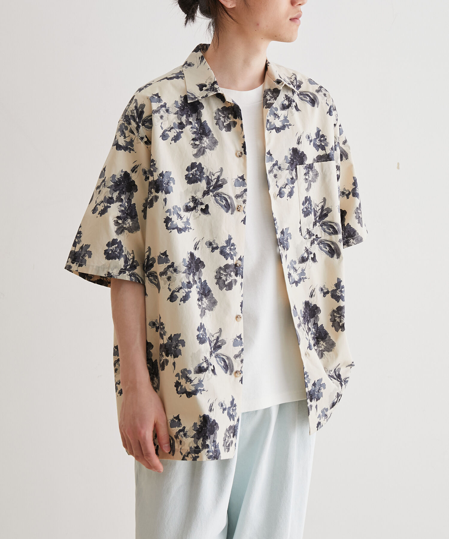 ADAM ET ROPE'「アソート プリント オーバーサイズ オープンカラー シャツ / セットアップ対応」|シャツ・ブラウス|