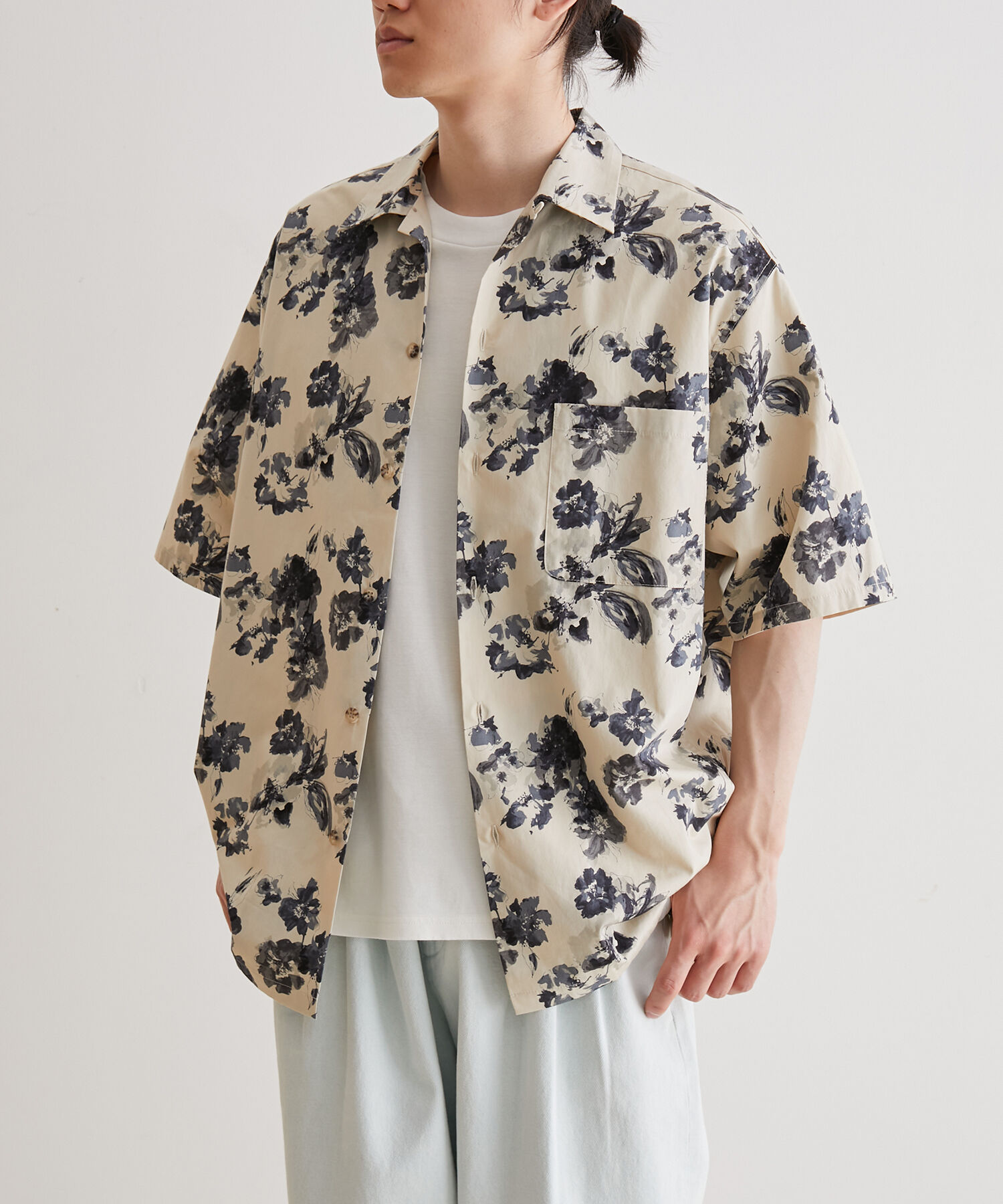 ADAM ET ROPE'「アソート プリント オーバーサイズ オープンカラー シャツ / セットアップ対応」|シャツ・ブラウス|