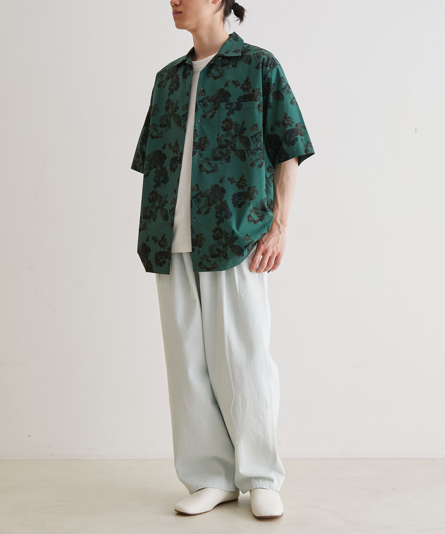 ADAM ET ROPE'「アソート プリント オーバーサイズ オープンカラー シャツ / セットアップ対応」|シャツ・ブラウス|