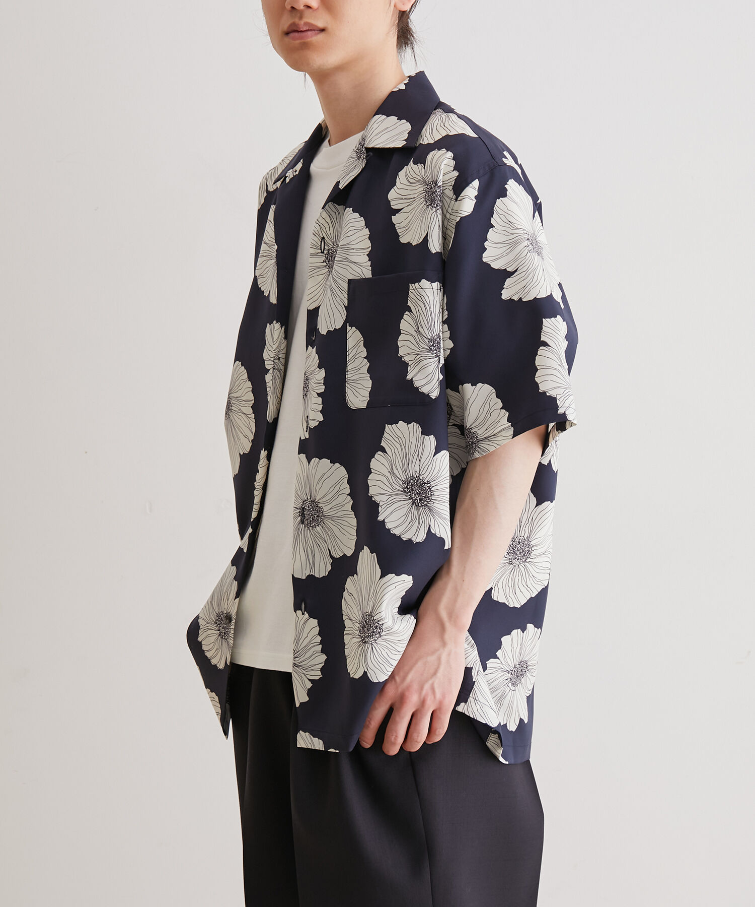 ADAM ET ROPE'「アソート プリント オーバーサイズ オープンカラー シャツ / セットアップ対応」|シャツ・ブラウス|