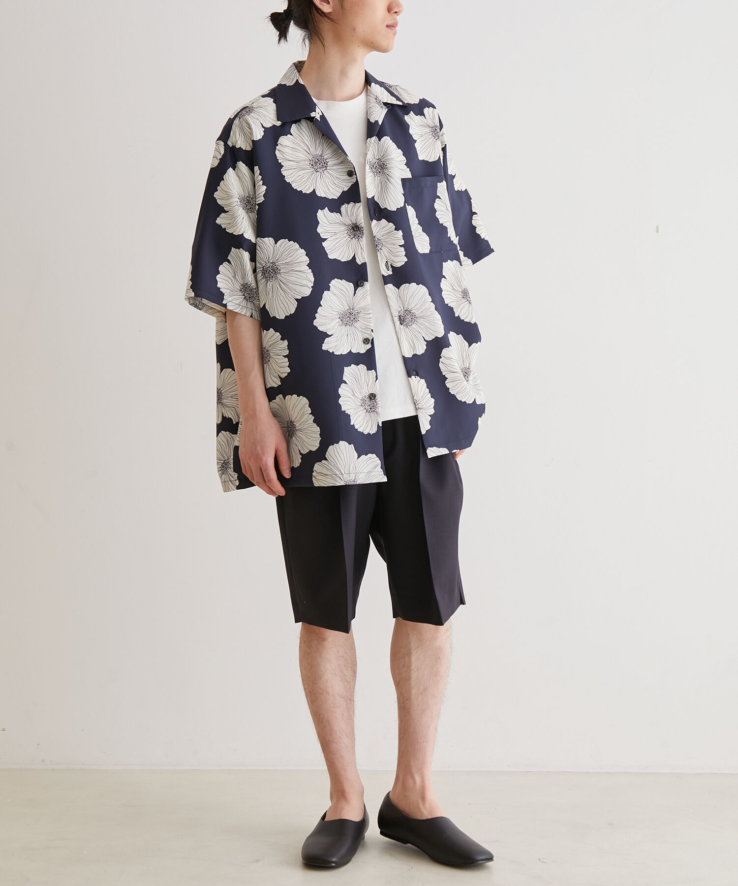 ADAM ET ROPE'「アソート プリント オーバーサイズ オープンカラー シャツ / セットアップ対応」|シャツ・ブラウス|