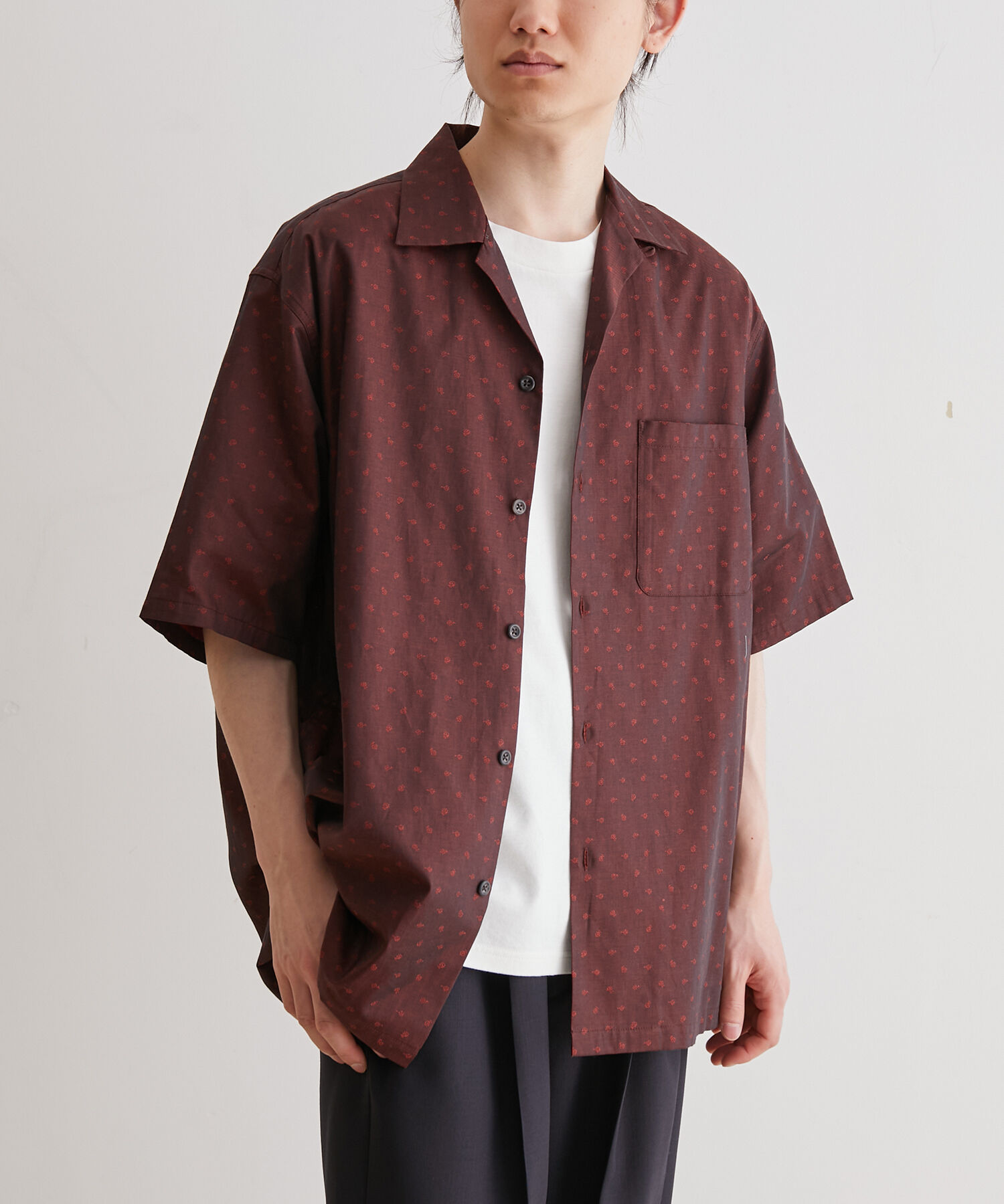 ADAM ET ROPE'「アソート プリント オーバーサイズ オープンカラー シャツ / セットアップ対応」|シャツ・ブラウス|