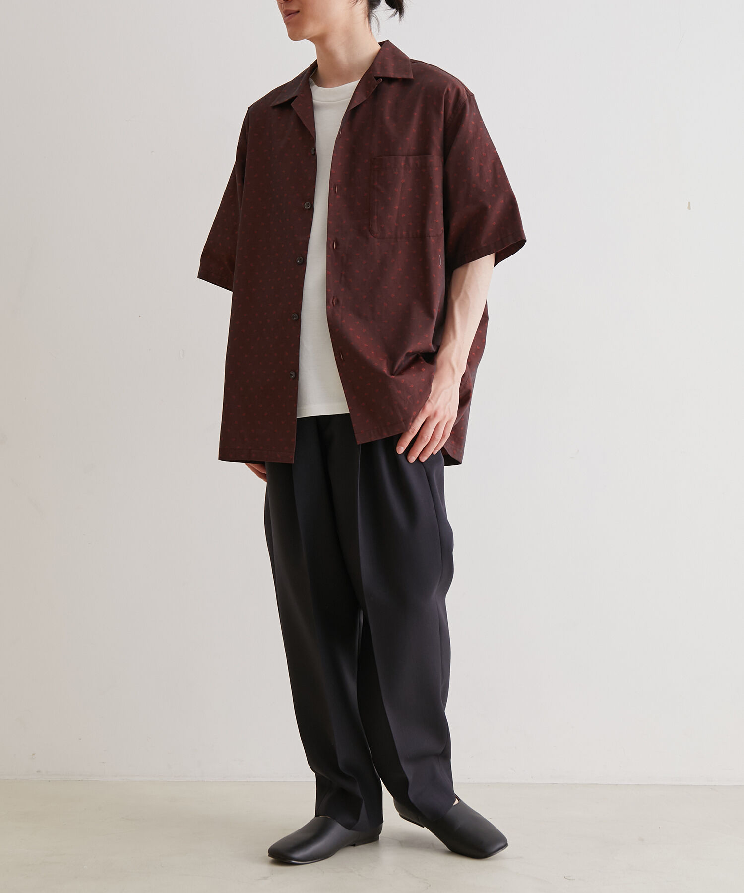 ADAM ET ROPE'「アソート プリント オーバーサイズ オープンカラー シャツ / セットアップ対応」|シャツ・ブラウス|