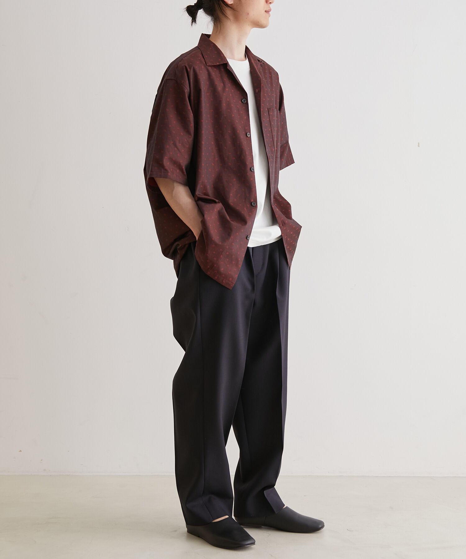 ADAM ET ROPE'「アソート プリント オーバーサイズ オープンカラー シャツ / セットアップ対応」|シャツ・ブラウス|