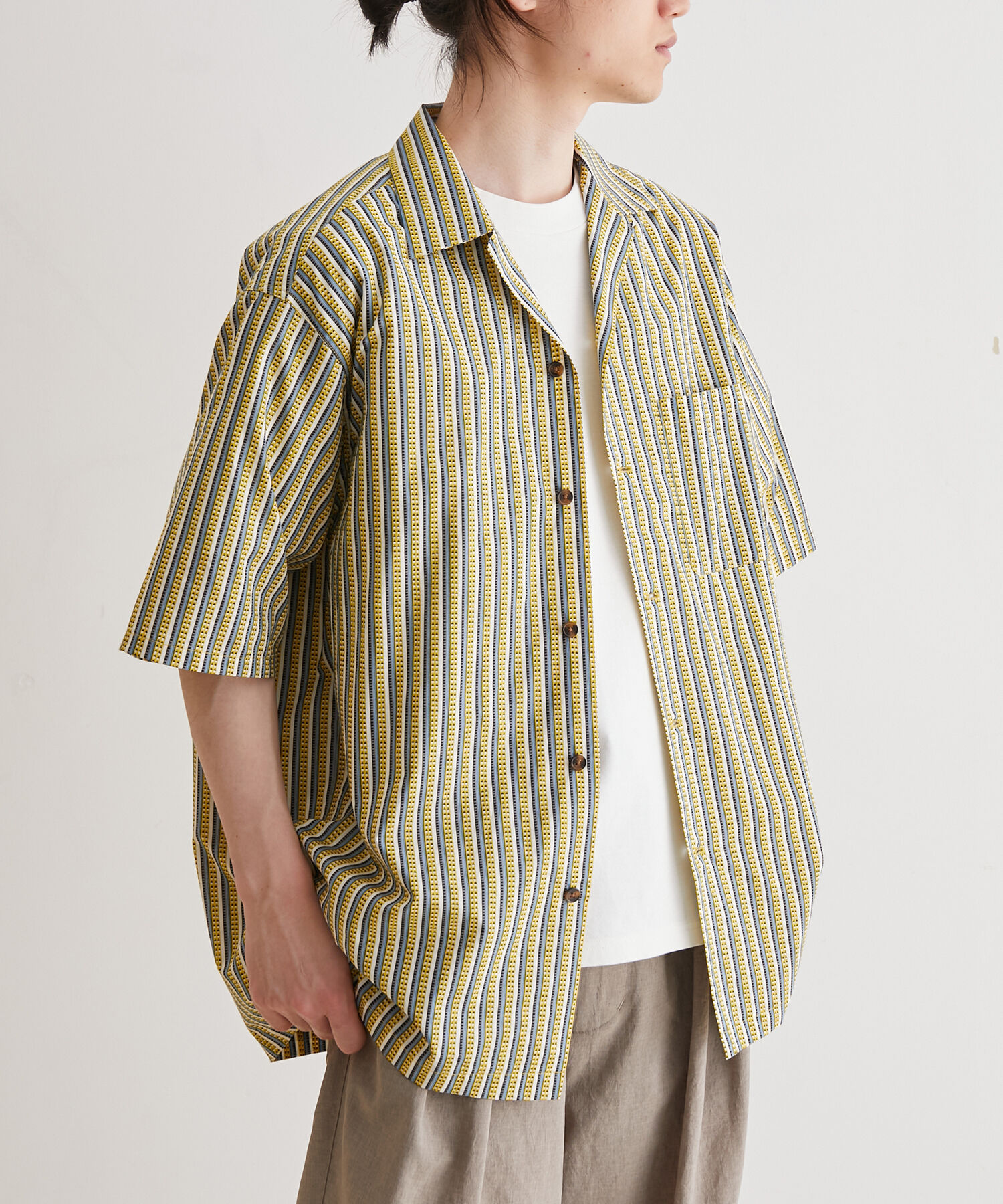 ADAM ET ROPE'「アソート プリント オーバーサイズ オープンカラー シャツ / セットアップ対応」|シャツ・ブラウス|