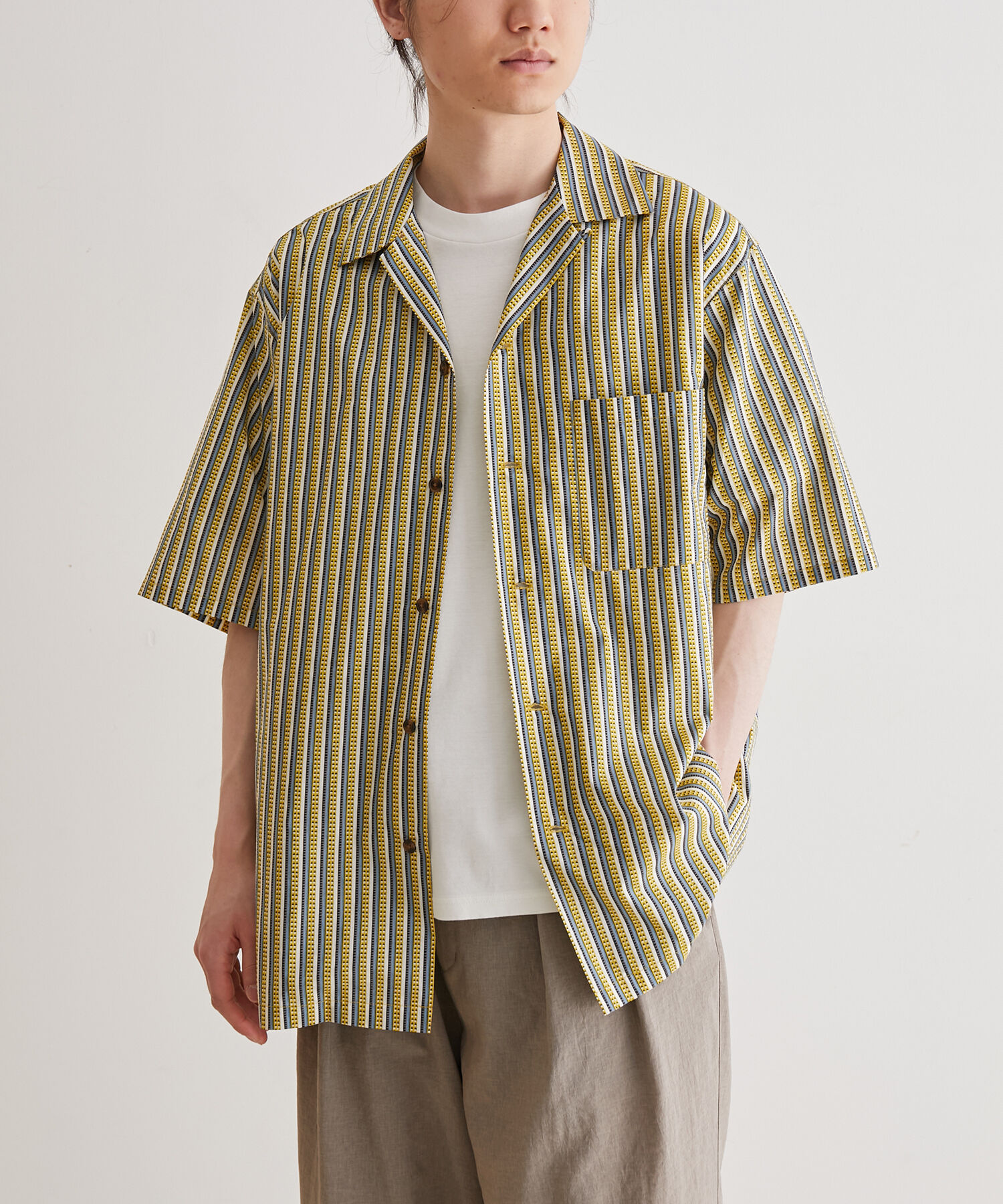 ADAM ET ROPE'「アソート プリント オーバーサイズ オープンカラー シャツ / セットアップ対応」|シャツ・ブラウス|