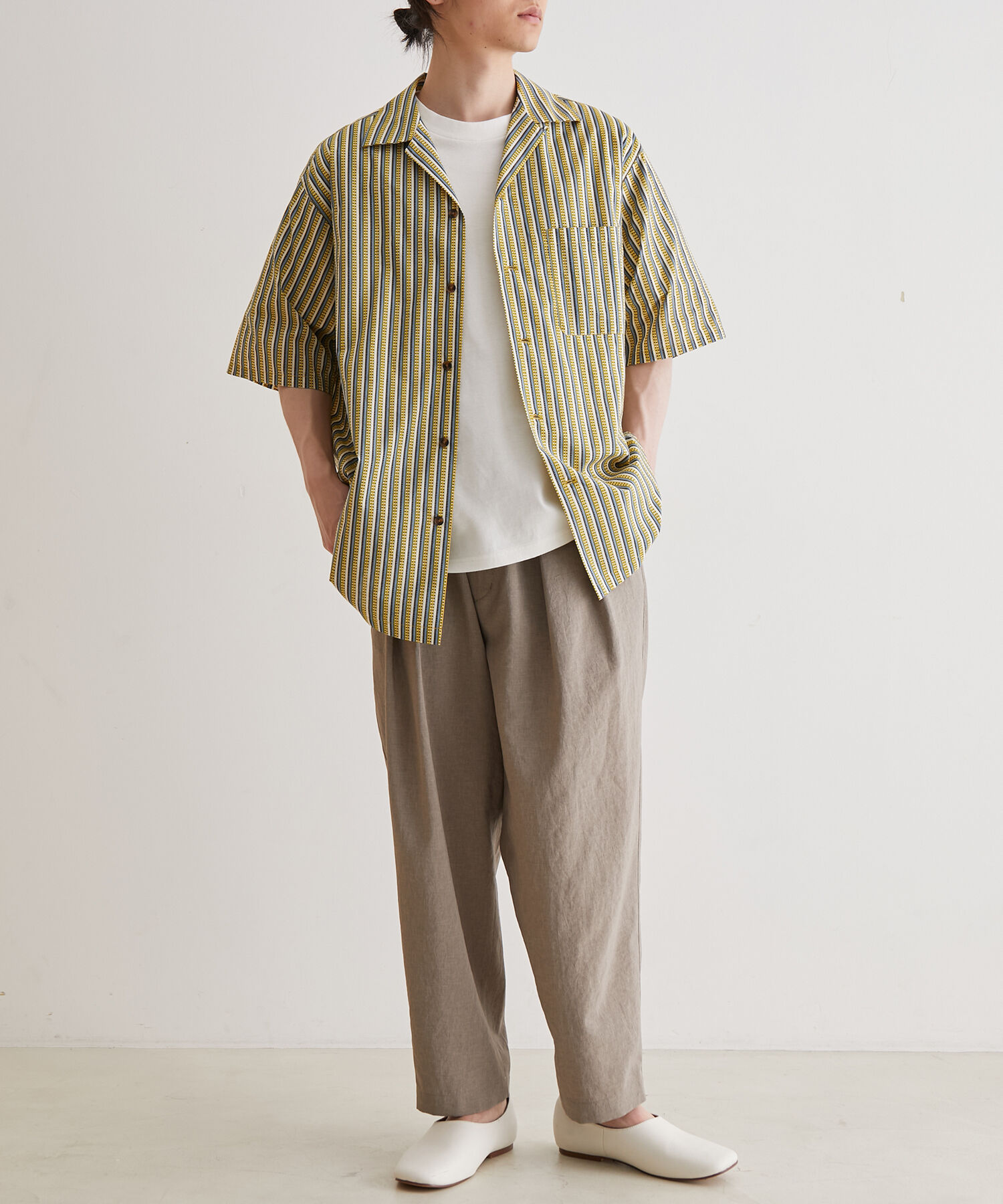 ADAM ET ROPE'「アソート プリント オーバーサイズ オープンカラー シャツ / セットアップ対応」|シャツ・ブラウス|