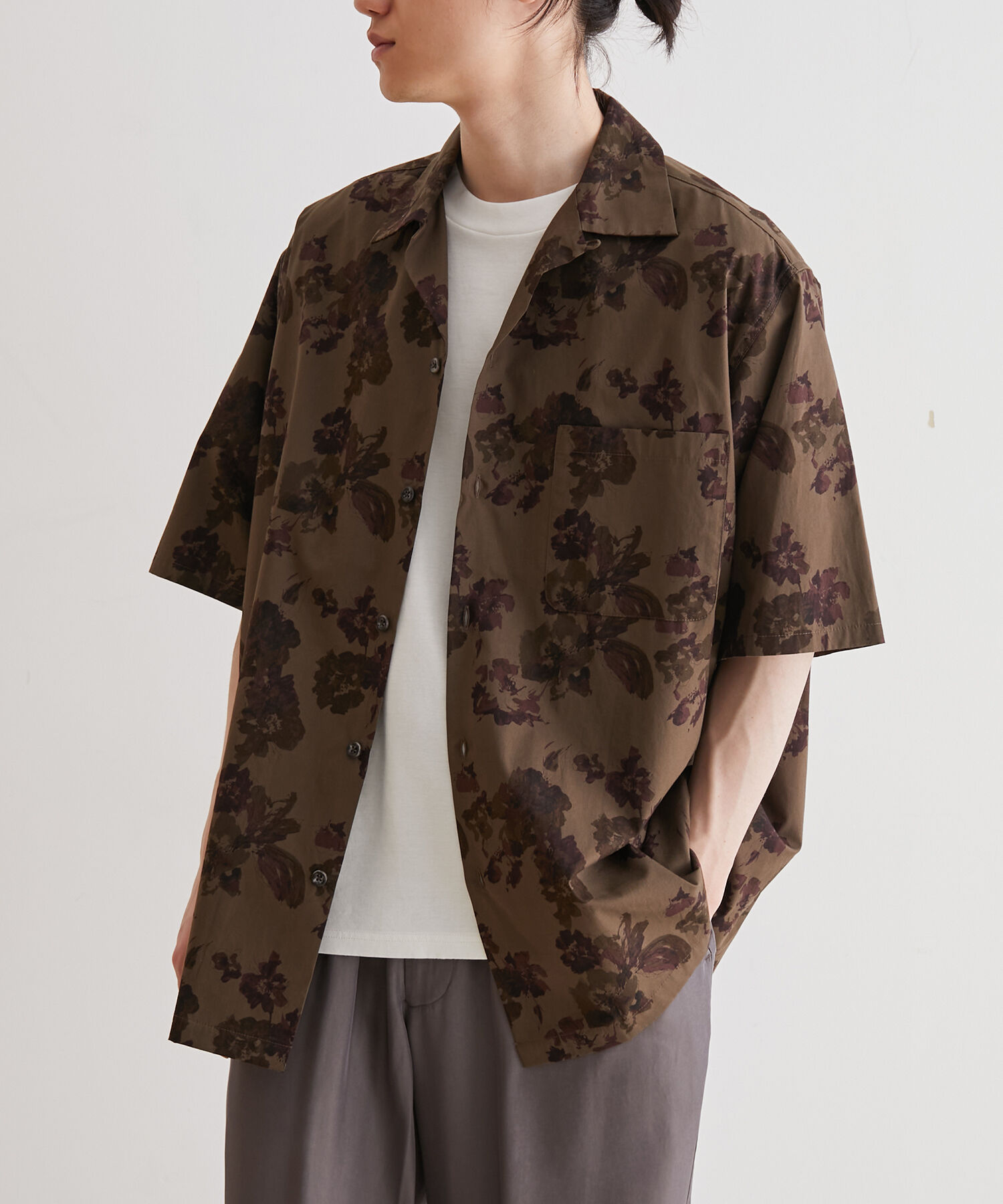 ADAM ET ROPE'「アソート プリント オーバーサイズ オープンカラー シャツ / セットアップ対応」|シャツ・ブラウス|