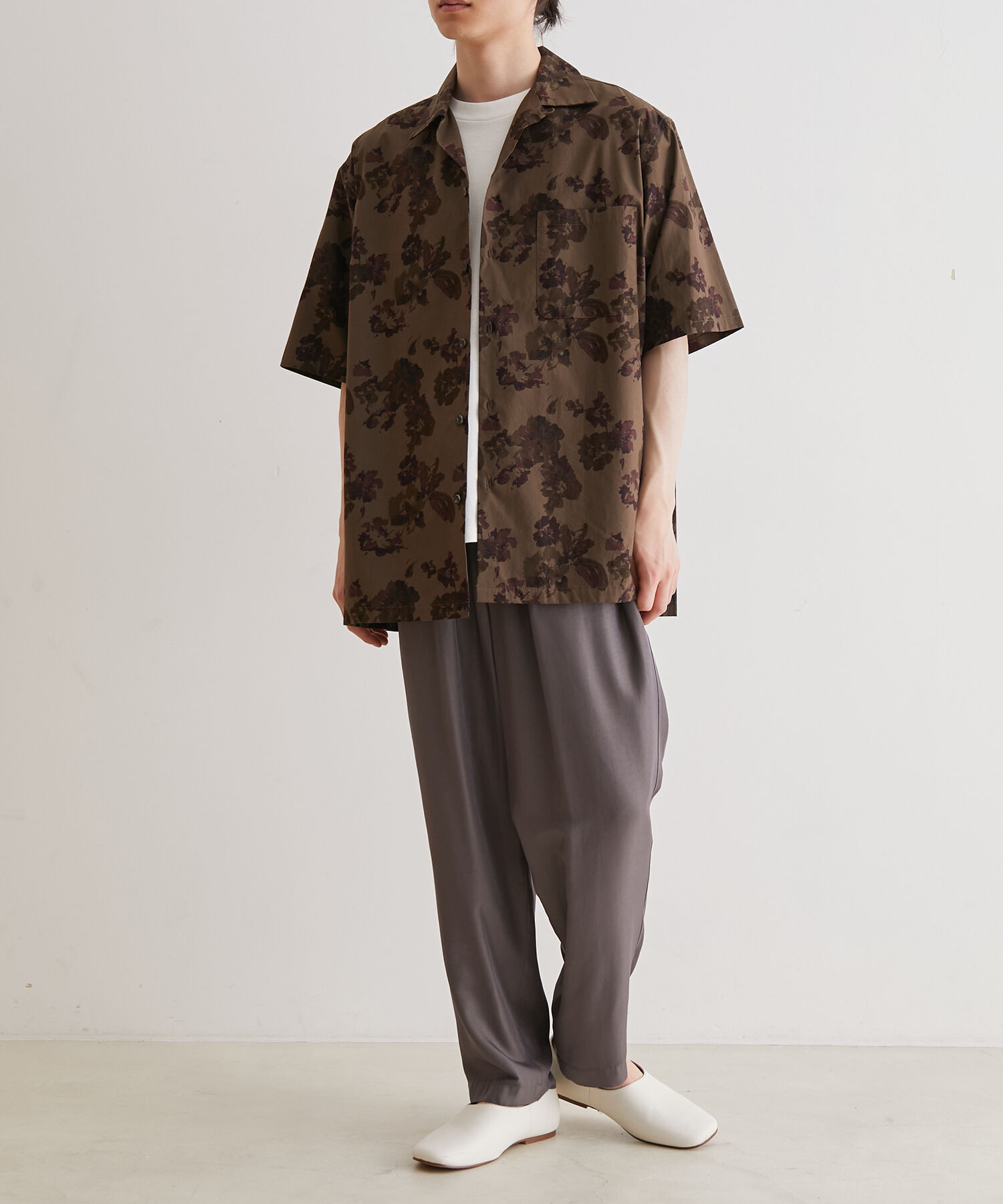 ADAM ET ROPE'「アソート プリント オーバーサイズ オープンカラー シャツ / セットアップ対応」|シャツ・ブラウス|