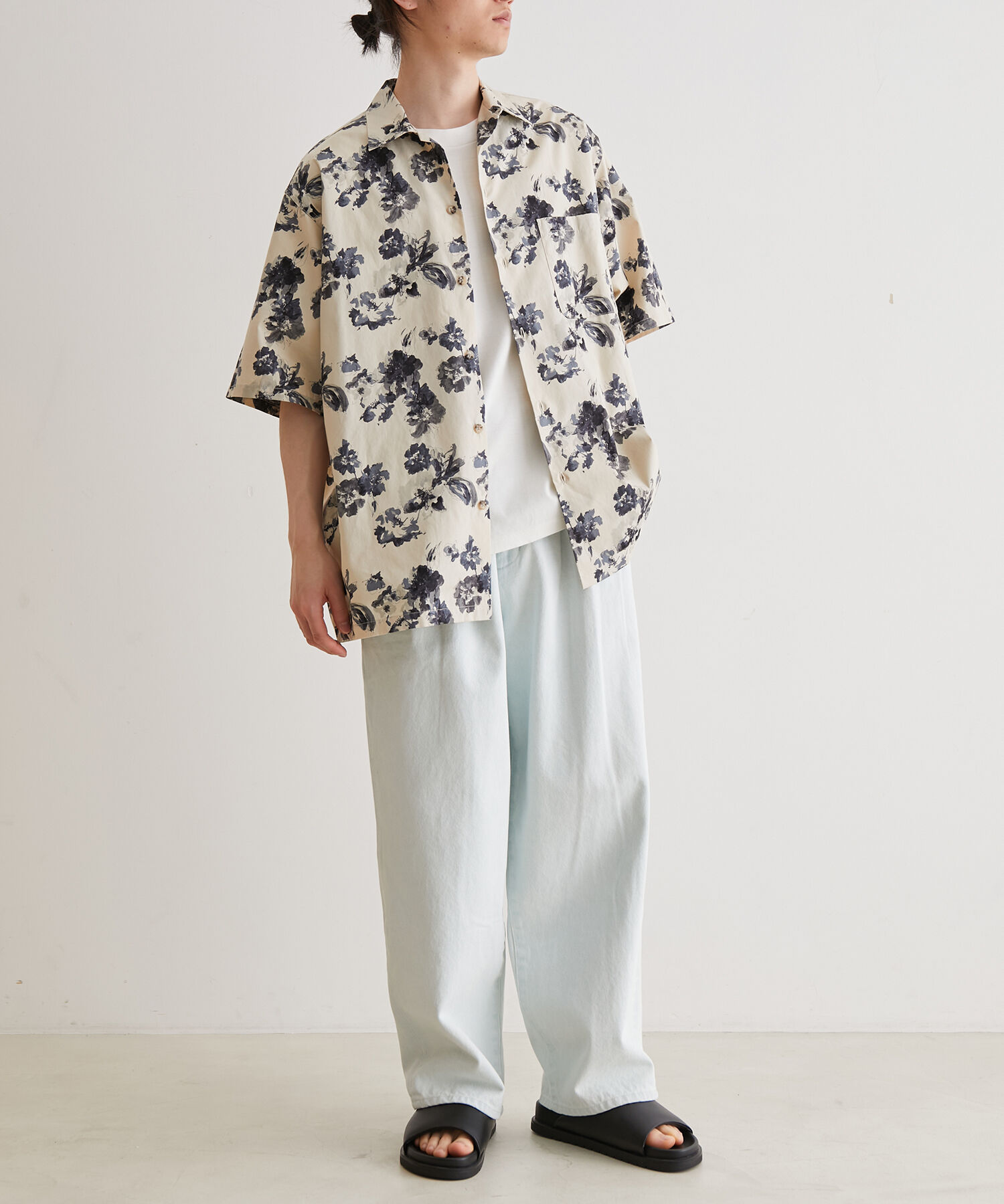 ADAM ET ROPE'「アソート プリント オーバーサイズ オープンカラー シャツ / セットアップ対応」|シャツ・ブラウス|