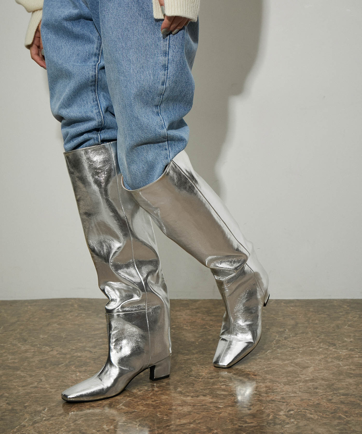 ADAM ET ROPE'「ナロースクエアトゥロングブーツ」|その他|